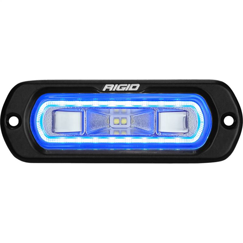RIGID Industries - RIGID Industries RIGID SR-L Series Marine Spreader Pod, 2 Wire, Flush Mount, Black W/Blue Halo 52201