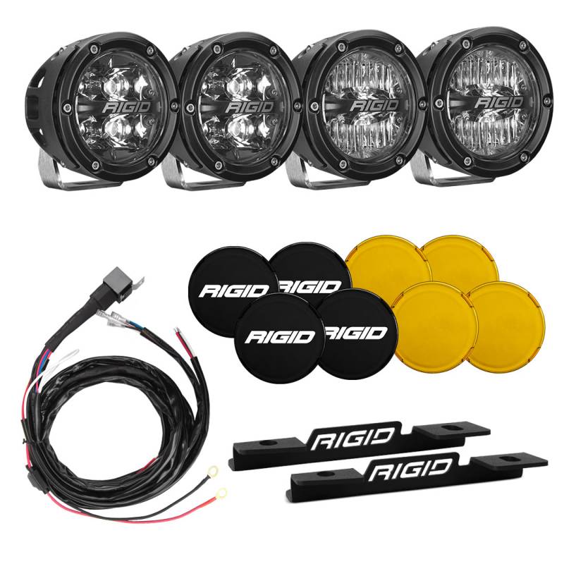 RIGID Industries - RIGID Industries 2021 Bronco A-Pillar Light Kit with a set of 360 Spot and a set 360 Drive Lights 46722