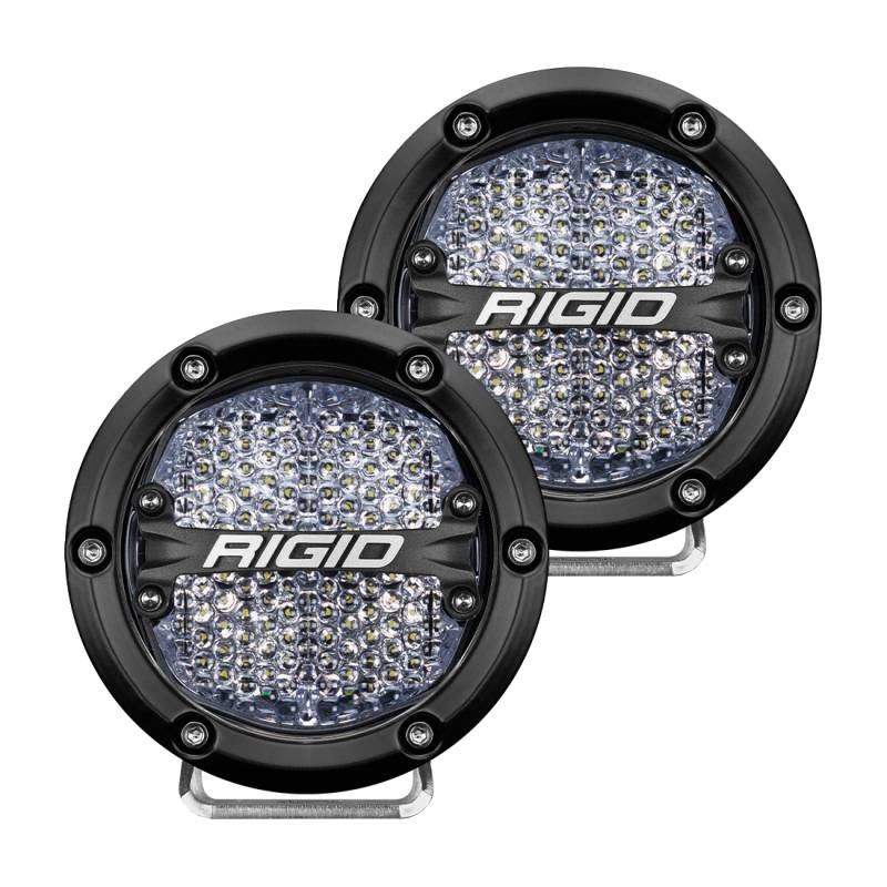 RIGID Industries - RIGID Industries RIGID 360-Series 4 Inch Off-Road LED Light, Diffused Lens, White Backlight, Pair 36208