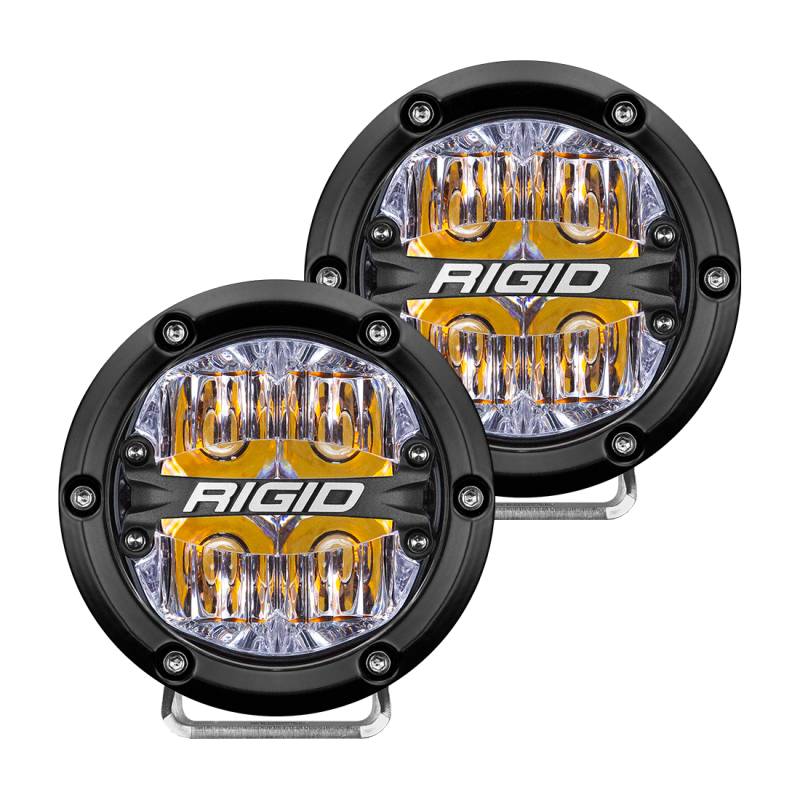 RIGID Industries - RIGID Industries RIGID 360-Series 4 Inch Off-Road LED Light, Drive Beam, Amber Backlight, Pair 36118