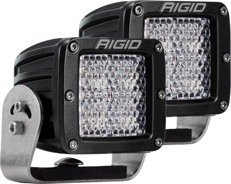 RIGID Industries - RIGID Industries RIGID D-Series PRO LED Light, Diffused Lens, Heavy Duty, Black Housing, Pair 222513