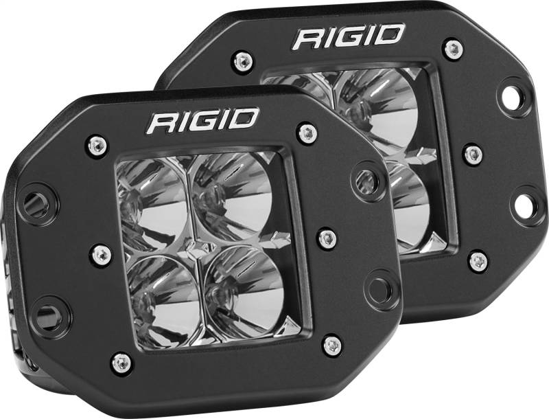 RIGID Industries - RIGID Industries RIGID D-Series PRO LED Light, Flood Optic, Flush Mount, Pair 212113