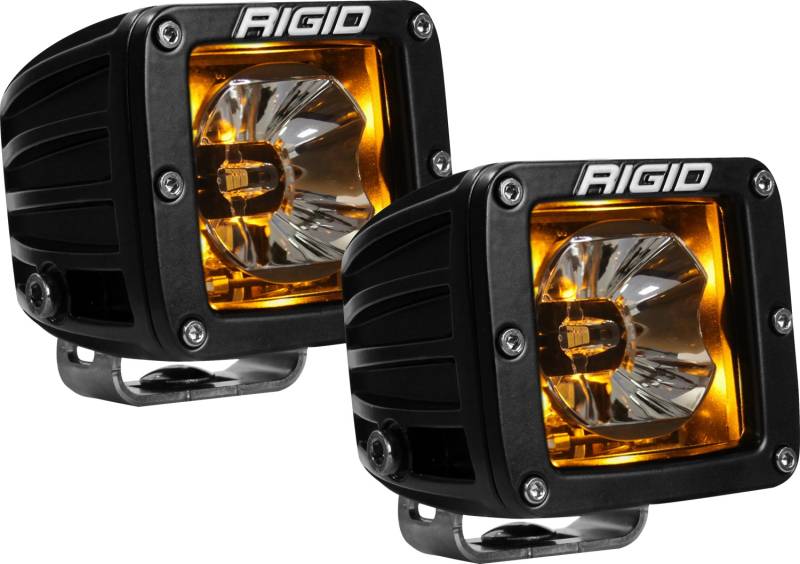 RIGID Industries - RIGID Industries RIGID Radiance Pod With Amber Backlight, Surface Mount, Black Housing, Pair 20204