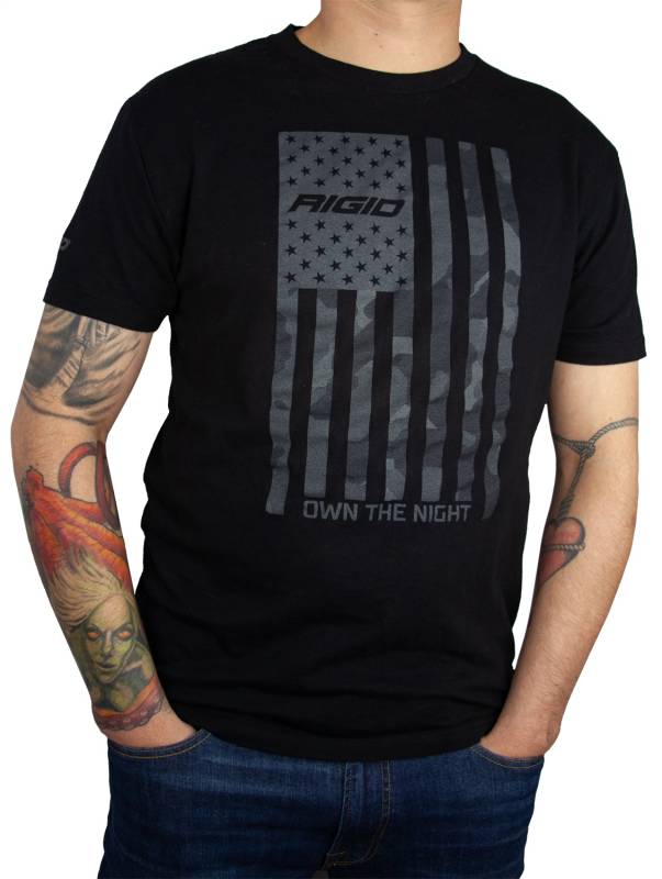 RIGID Industries - RIGID Industries RIGID T-Shirt, US Flag, Black, 2X-Large 1057