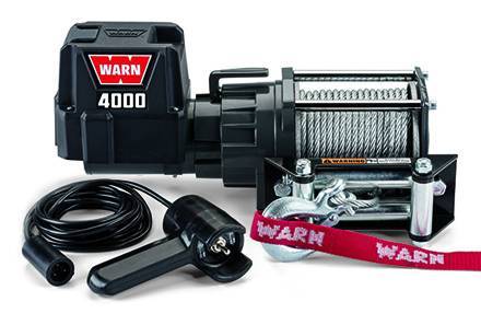 Warn - Warn 12 Volt 4000 LB Cap 43 Ft Wire Rope Roller Fairlead Planetary Gear Drive 94000