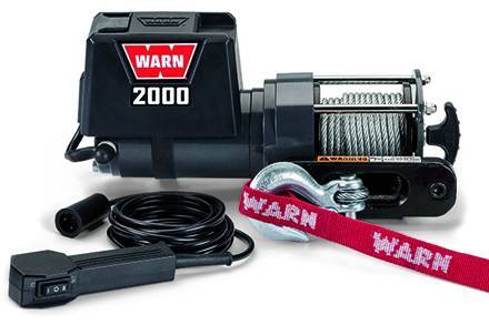 Warn - Warn Trailer Winch 12 Volt 2000 LB Cap 35 Ft Wire Rope 92000