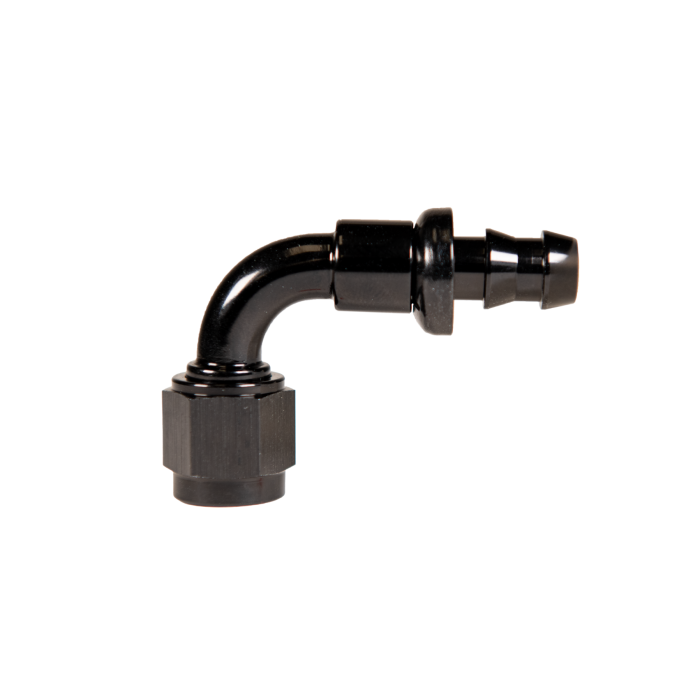 Fleece Performance - -10 90 Deg to Hose Barb Black Fleece Performance - FPE-PL-90-10