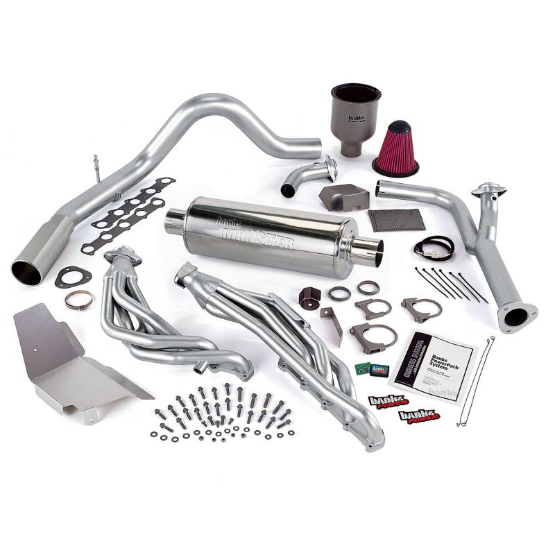 Banks Power - PowerPack Bundle W/AutoMind ModuleSingle Exit Exhaust Chrome Tip 99-04 Ford 6.8 Truck EGR Late Catalytic Converter Banks Power