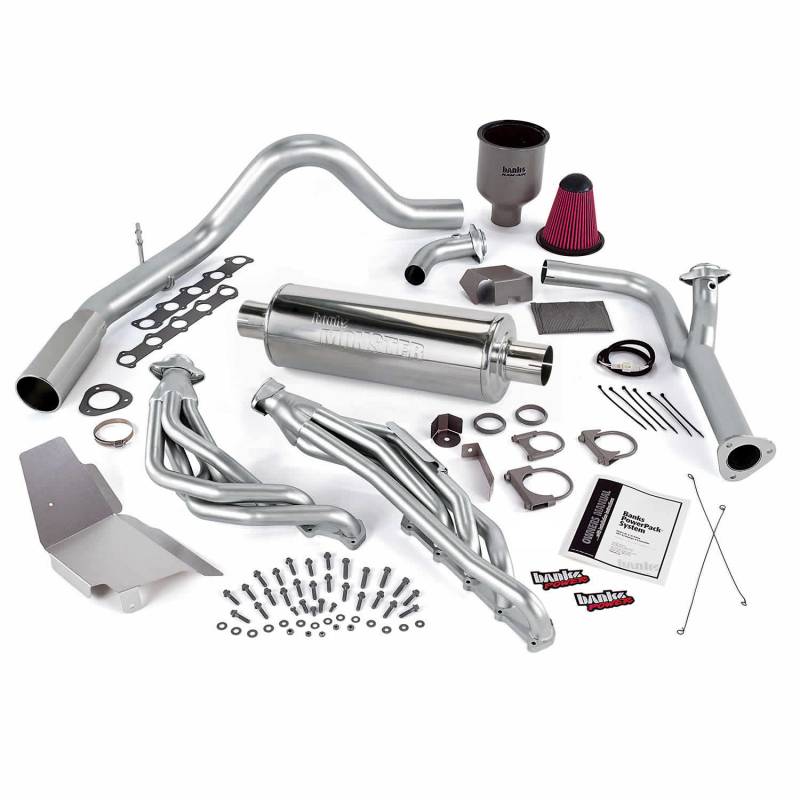 Banks Power - PowerPack Bundle Complete Power System W/Single Exit Exhaust Chrome Tip 99-04 Ford 6.8L Truck No EGR Banks Power