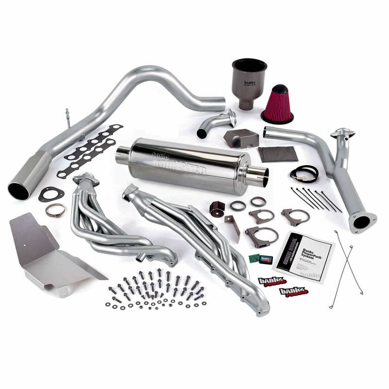 Banks Power - PowerPack Bundle Complete Power System W/Single Exit Exhaust Chrome Tip 99-04 Ford 6.8 Truck EGR Early Catalytic Converter Banks Power