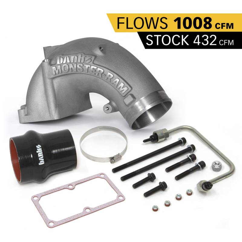 Banks Power - Monster-Ram Intake Elbow Kit W/Fuel Line and Hump Hose 4 Inch Natural 07.5-18 Dodge/Ram 2500/3500 6.7L Banks Power