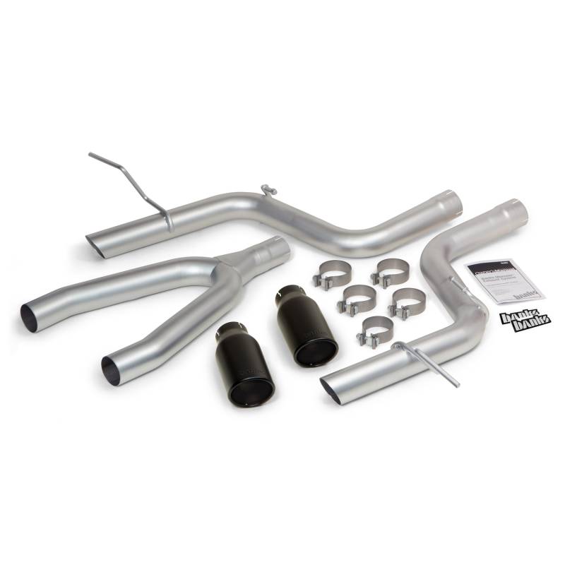Banks Power - Monster Exhaust System DualRear Exit Black Round Tips 14-15 Jeep Grand Cherokee 3.0L Diesel Banks Power