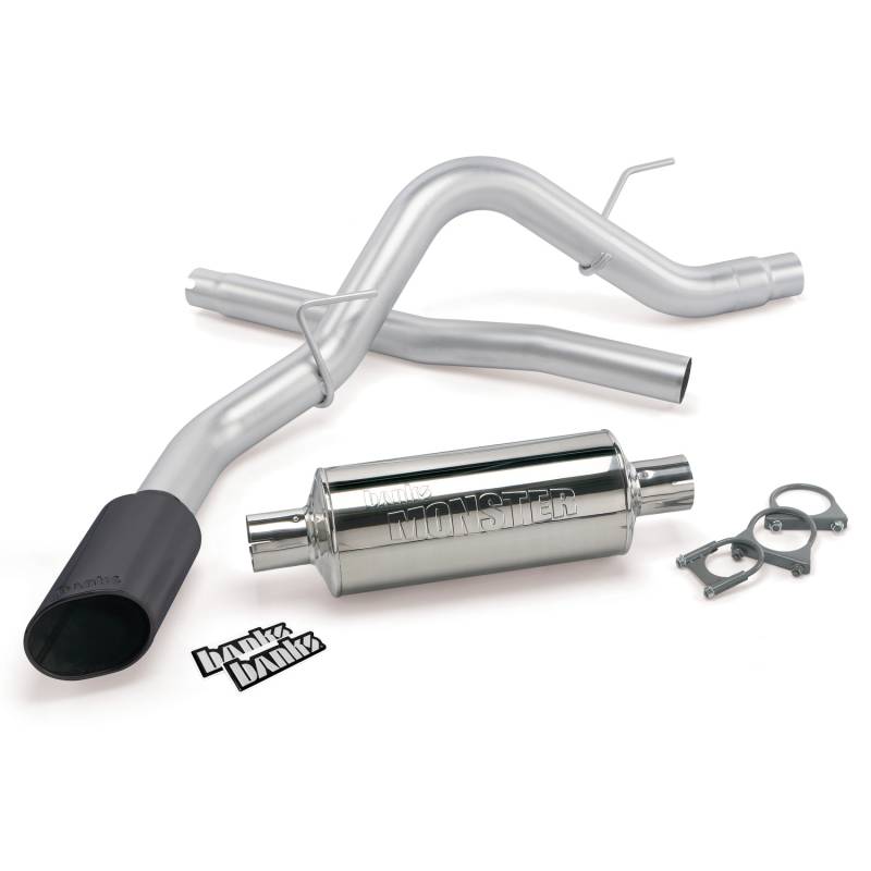 Banks Power - Monster Exhaust System Single Exit Black Ob Round Tip 11-14 Ford F-150 3.5L EcoBoost 5.0 6.2L all Cab/Bed Banks Power