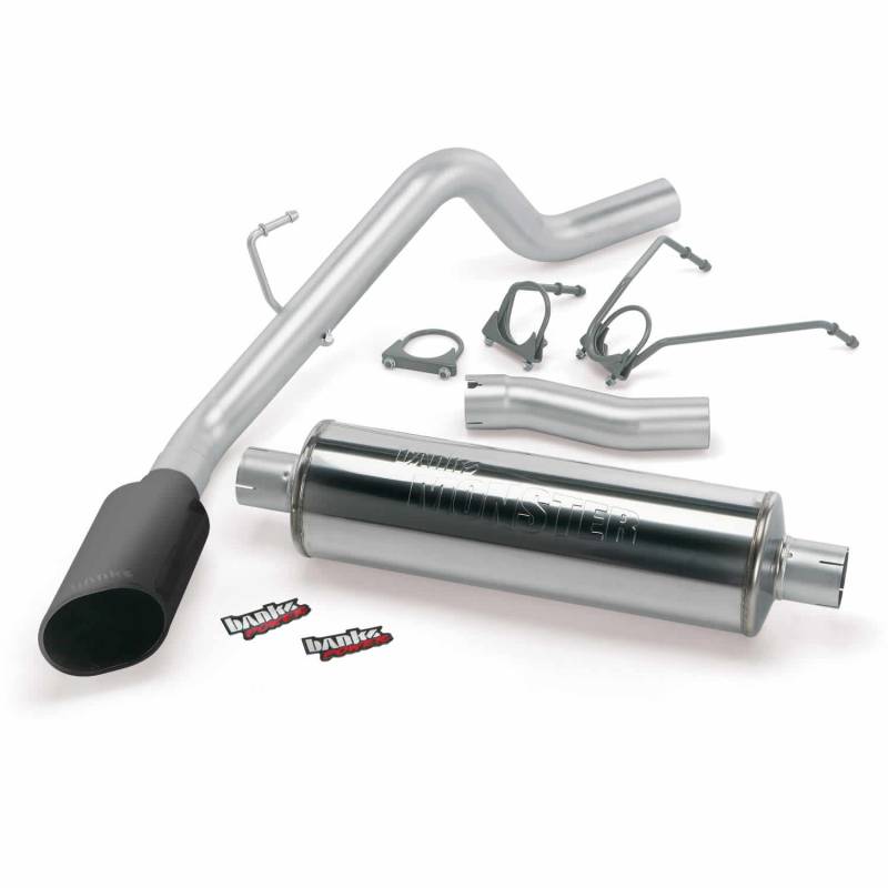 Banks Power - Monster Exhaust System Single Exit Black Ob Round Tip 09 Dodge 5.7 HEMI CCSB Banks Power
