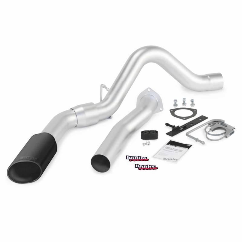 Banks Power - Monster Exhaust System Single Exit Black Tip 07-10 Chevy 6.6L LMM ECSB-CCLB to Banks Power