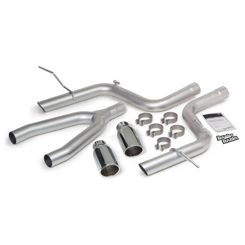 Banks Power - Monster Exhaust System DualRear Exit Chrome Round Tips 14-15 Jeep Grand Cherokee 3.0L Diesel Banks Power