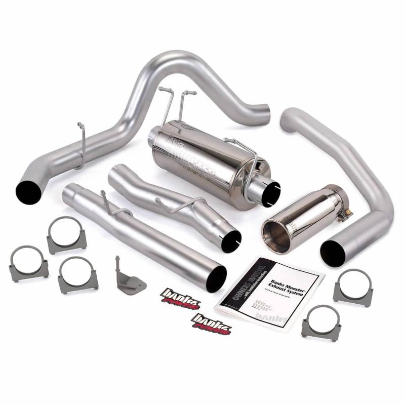 Banks Power - Monster Exhaust System Single Exit Chrome Round Tip 03-07 Ford 6.0L CCLB Banks Power