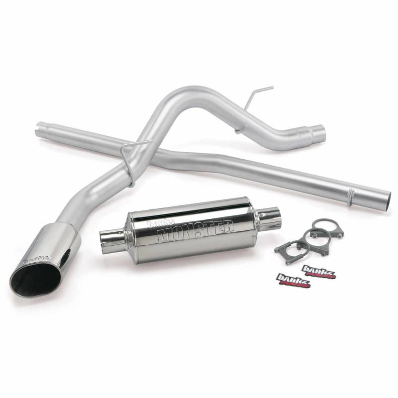 Banks Power - Monster Exhaust System Single Exit Chrome Ob Round Tip 06-08 Ford F-150/Lincoln CCMB Banks Power