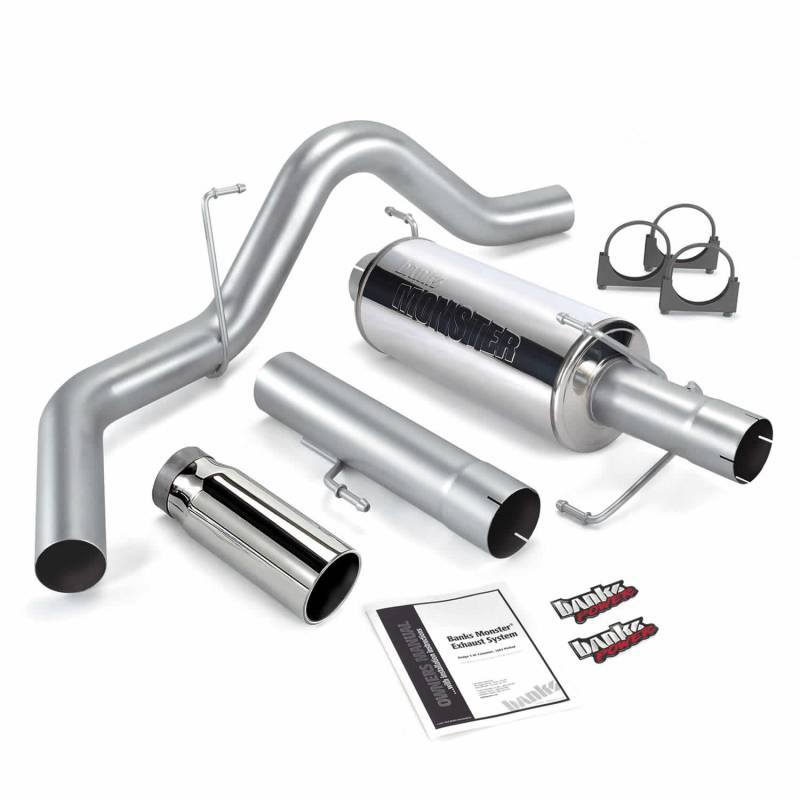 Banks Power - Monster Exhaust System Single Exit Chrome Round Tip 04-07 Dodge 5.9L 325hp SCLB/CCSB or Banks Power