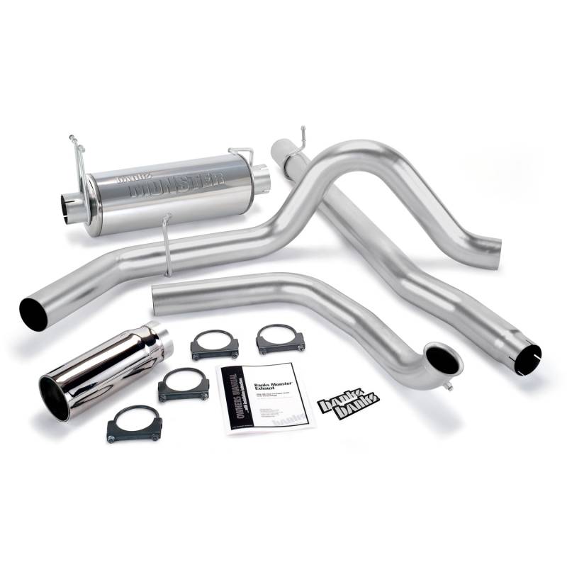Banks Power - Monster Exhaust System Single Exit Chrome Round Tip 99-03 Ford 7.3L without Catalytic Converter Banks Power
