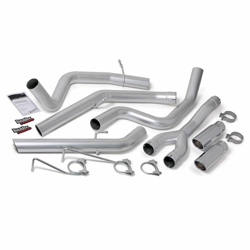 Banks Power - Monster Exhaust System DualRear Exit Chrome Round Tips 14-19 Ram 1500 3.0L EcoDiesel Banks Power