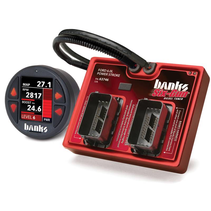 Banks Power - Six-Gun Diesel Tuner with Banks iDash 1.8 Super Gauge for use with 2003-2007 Ford 6.0 Truck/2003-2005 Excursion Banks Power