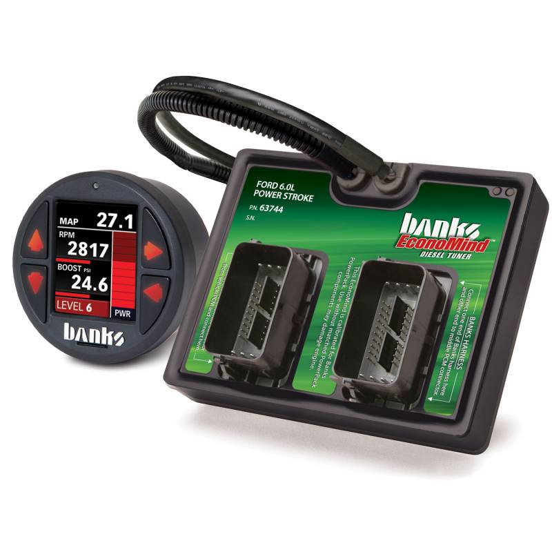 Banks Power - Economind Diesel Tuner (PowerPack calibration) with Banks iDash 1.8 Super Gauge for use with 2003-2007 Ford 6.0 Truck/2003-2005 Excursion Banks Power