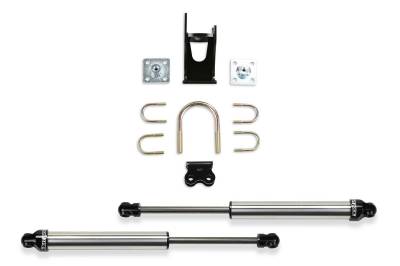 Steering - Steering Dampers - Fabtech - Fabtech Dual Dirt Logic 2.25 Stainless Steel Steering Stabilizer Kit FTS220512