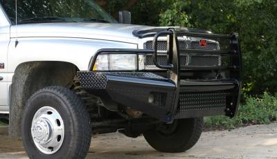 Fab Fours - 1994-2002 Dodge 2500 & 3500 Pickup Fab Fours Black Steel Front Ranch Bumper DR94-S1560-1 - Image 4