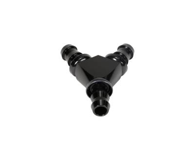 Fleece Performance - 1/2 Inch Black Anodized Aluminum Y Barbed Fitting (For -8 Pushlock Hose) Fleece Performance - FPE-FIT-Y08-BLK - Image 2