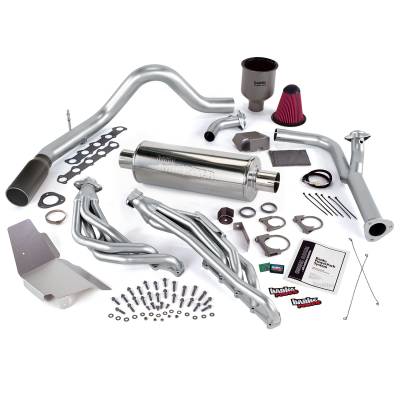 PowerPack Bundle W/AutoMind ModuleSingle Exit Exhaust Black Tip 99-04 Ford 6.8L Truck No EGR Banks Power