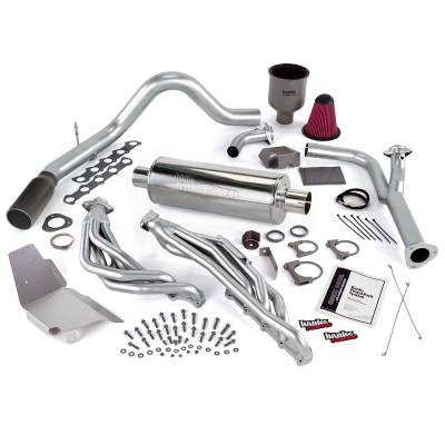 PowerPack Bundle Complete Power System W/Single Exit Exhaust Black Tip 99-04 Ford 6.8L Truck No EGR Banks Power