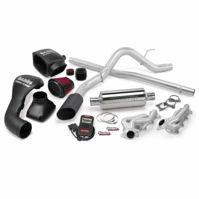 PowerPack Bundle Complete Power System W/Single Exit Exhaust Black Tip 04-08 Ford 5.4L F-150 CCSB Banks Power