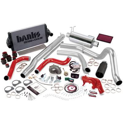 PowerPack Bundle Complete Power System W/Single Exit Exhaust Black Tip 99 Ford 7.3L F250/F350 Automatic Transmission Banks Power