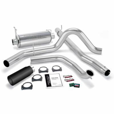 Git-Kit Bundle Power System W/Single Exit Exhaust Black Tip 99-03 Ford 7.3L without Catalytic Converter Banks Power