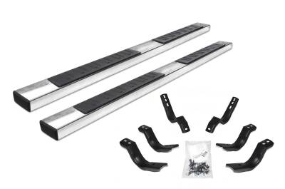 Go Rhino 6" OE Xtreme II Side Steps w Mounting Brackets Kit - Stainless - Crew Max only 6862441587PS
