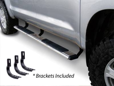 Go Rhino 5" OE Xtreme Low Profile Side Steps w Brackets Kit - Stainless - Double Cab  685443580PS
