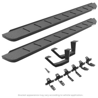Exterior - Running Boards & Accessories - Go Rhino - Go Rhino RB10 Running Boards w Mounting Brackets, 1 Pair Drop Steps Kit - Bedliner Coat 6349274810T