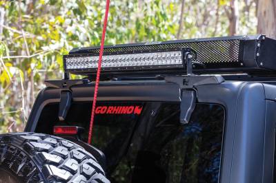 Light Bars & Accessories - Light Bar Mounts - Go Rhino - Go Rhino Rear Hard Top Light Mount for Jeep JL/JT - Fits 3" Cube, up to 40" LED bar 599501T
