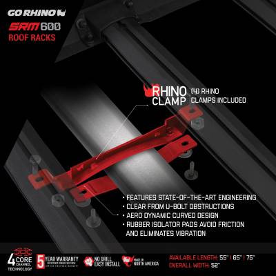 Go Rhino - Go Rhino SRM600 65" Tubular Basket-Style Roof Rack 5936065T - Image 8