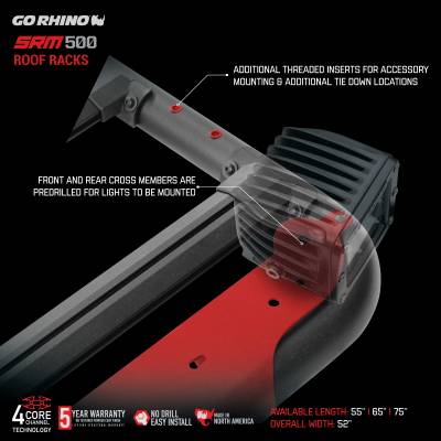 Go Rhino - Go Rhino SRM500 75" Flat Platform Roof Rack  5935075T - Image 3