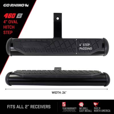 Go Rhino - Go Rhino 4" Oval Hitch Step - Black 460B - Image 4