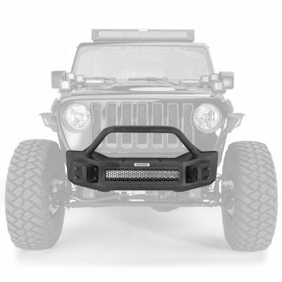 Go Rhino - Go Rhino Rockline Winch-Ready Front Stubby Bumper With Overrider For Jeep 331101T - Image 4