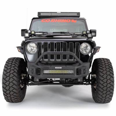 Go Rhino - Go Rhino Rockline Winch-Ready Front Stubby Bumper With Overrider For Jeep 331101T - Image 6