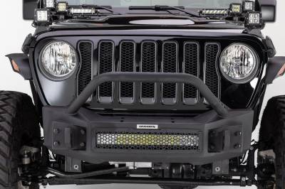 Go Rhino - Go Rhino Rockline Winch-Ready Front Stubby Bumper With Overrider For Jeep 331101T - Image 7