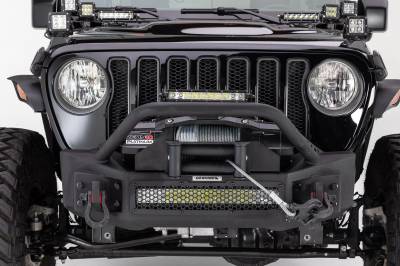 Go Rhino - Go Rhino Rockline Winch-Ready Front Stubby Bumper With Overrider For Jeep 331101T - Image 8