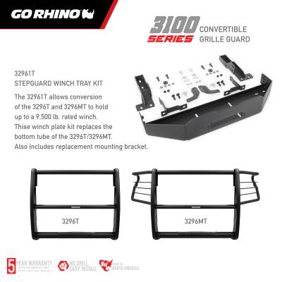 Go Rhino - Go Rhino 3100 Series StepGuard Grille Guard with Brush Guards 3296MT - Image 4