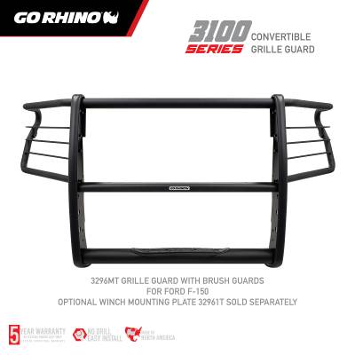 Go Rhino - Go Rhino 3100 Series StepGuard Grille Guard with Brush Guards 3296MT - Image 5