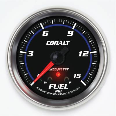 AutoMeter GAUGE, FUEL PRESS, 2 5/8" , 15PSI, STEPPER MOTOR W/ PEAK & WARN, COBALT 7961