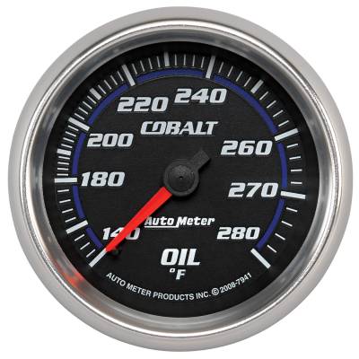 AutoMeter GAUGE, OIL TEMP, 2 5/8" , 140-280 Degrees F, MECHANICAL, COBALT 7941